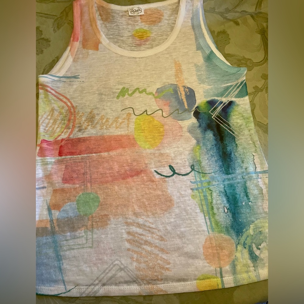 Et' Lois Abstract Artistic Colorful Art Print Lightweight US Made Tank Top SM-MD - Picture 9 of 13